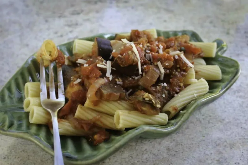 Sicilian Pasta with Eggplant and Fresh Tomatoes