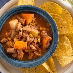 Slow Cooker Sweet and Smoky Corn and Pinto Bean Stew