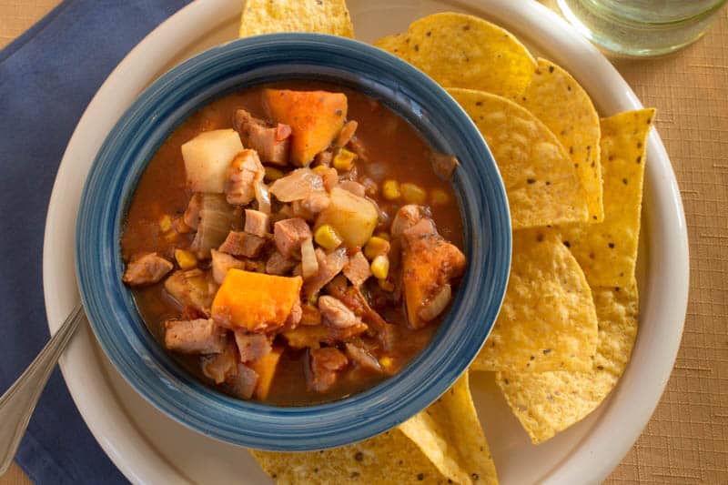 Slow Cooker Sweet and Smoky Corn and Pinto Bean Stew
