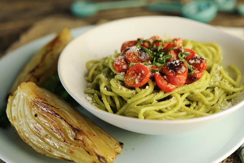 Spaghetti with Creamy Avocado Pesto