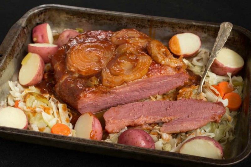 Sweet Glazed Corned Beef and Cabbage