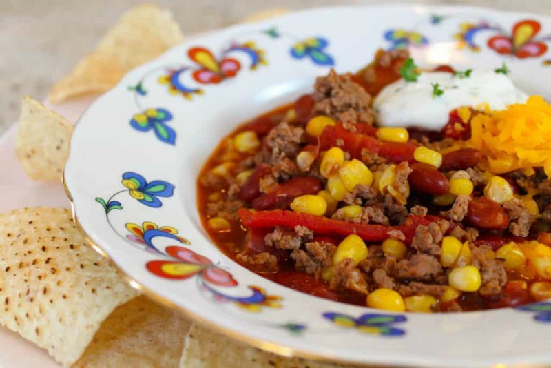 Taco Chili with Cilantro-Sour Cream Taco Chili with Cilantro Sour Cream