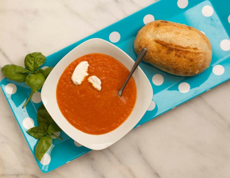 Tomato Soup with Basil and Goat Cheese-5216 Tomato Soup with Basil and Goat Cheese