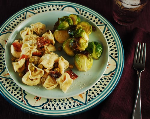 Tortellini with Crisped Bacon and Peas KW Tortellini with Crisped Bacon and Peas