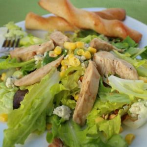 Warm Chicken Salad with Mixed Greens