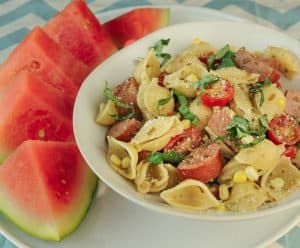 Farmer’s Market Pasta with Sweet Corn and Tomatoes