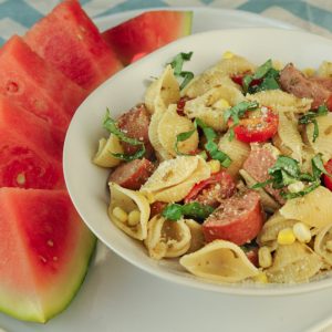 Farmer’s Market Pasta with Sweet Corn and Tomatoes