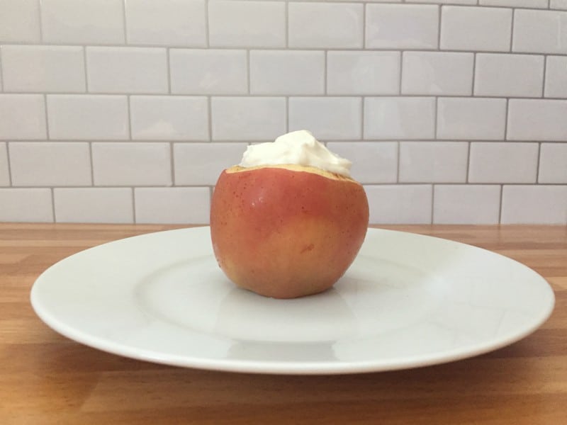 microwave baked apples with yogurt