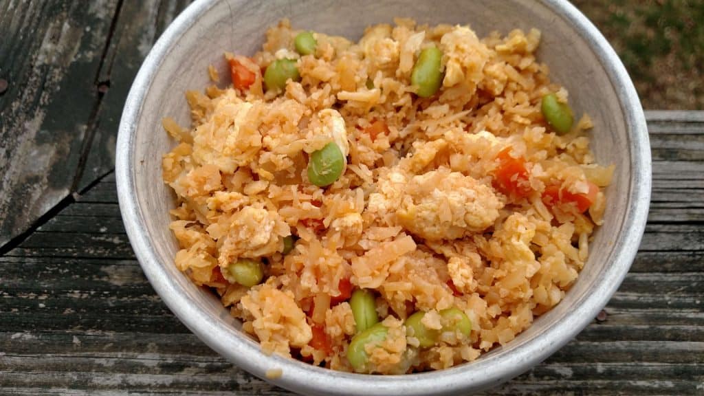 caulfilower fried rice close up