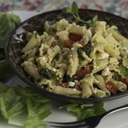 Ruffled Noodles with Spinach, Feta and Tomatoes --2 Ruffled Noodles with Spinach, Feta and Tomatoes --2