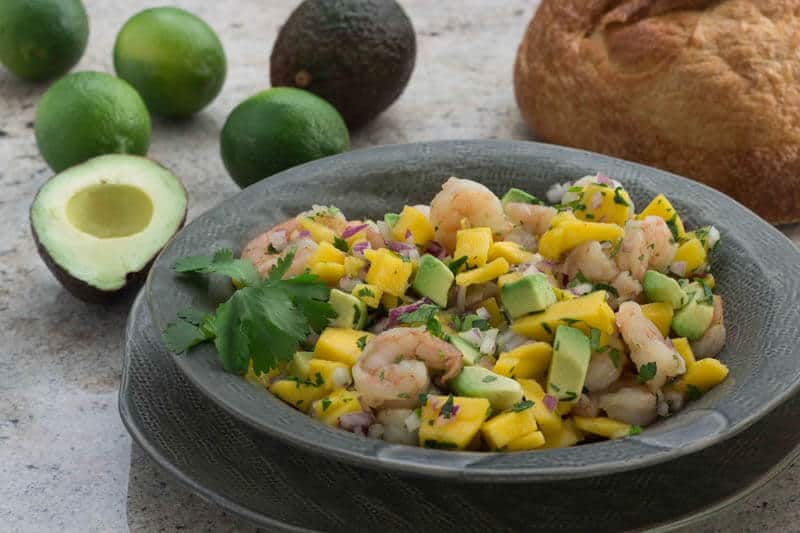 Shrimp Mango and Avocado Salad with Lime
