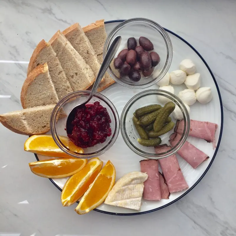 a variety of foods on a plate