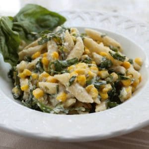 Penne Rigate with Sweet Corn, Ricotta, and Basil