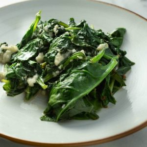 Wilted Spinach with Goat or Feta Cheese
