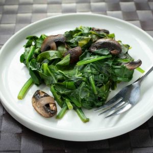 Wilted Spinach with Mushrooms