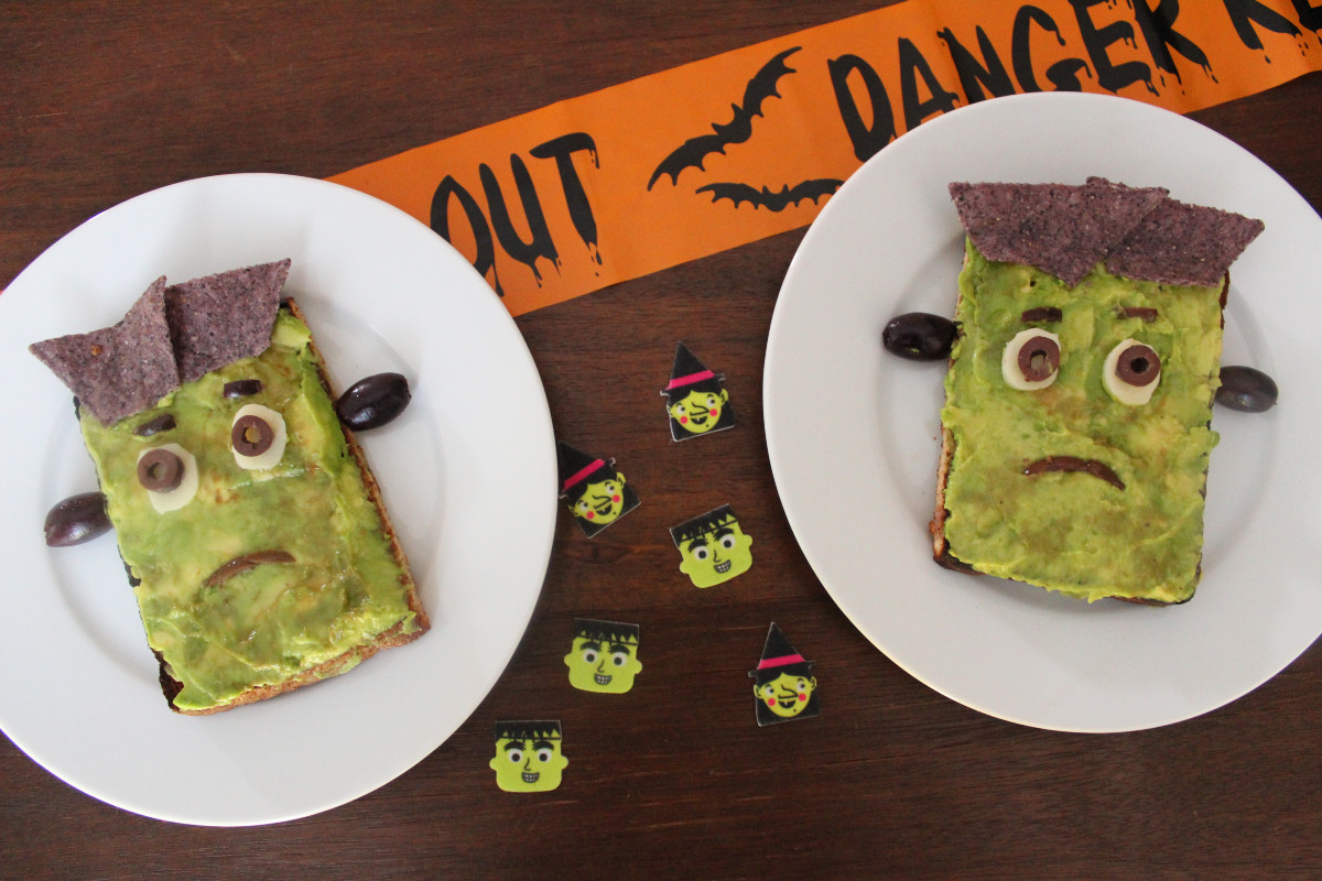 Avocado Frankentoasts: Healthy Halloween Food