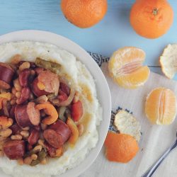 Tuscan-Style Franks and Beans- Tomatoey Tuscan-Style Beans