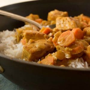 Golden Tofu (or Chicken) with Nutty Coconut-Lime Sauce