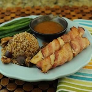 Bacon Wrapped Chicken Strips with Orange-Dijon Sauce