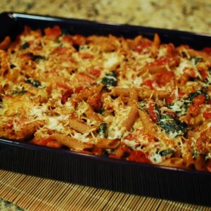 Baked Pesto Penne with Italian Sausage