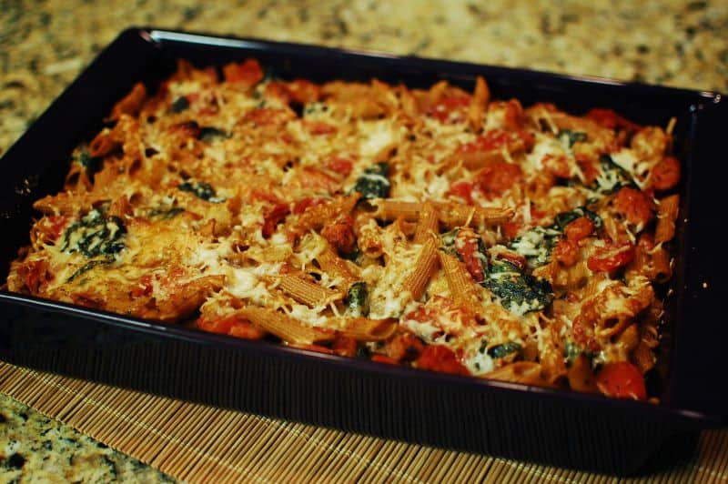 Baked Pesto Penne with Italian Sausage