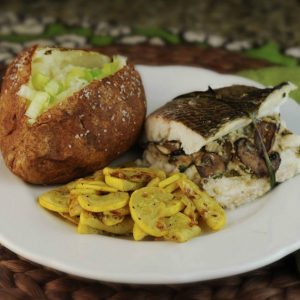 Baked Trout with Mushroom Stuffing