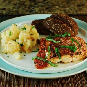 Basil-Parmesan Baked Snapper