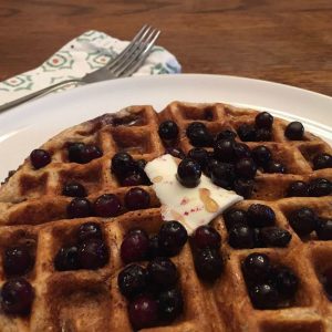 Blueberry Oatmeal Waffles