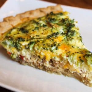 Broccoli, Sausage, and Cheddar Quiche