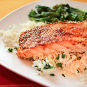 Broiled Salmon with Mustard-Soy Crust