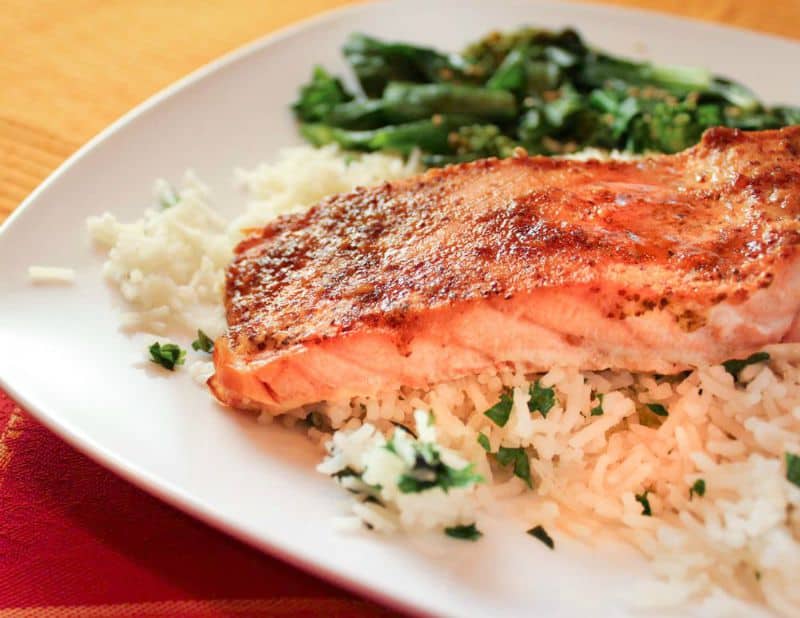 Broiled Salmon with Mustard-Soy Crust - The Scramble