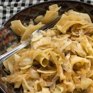 Buttery Egg Noodles with Caramelized Cabbage and Onions