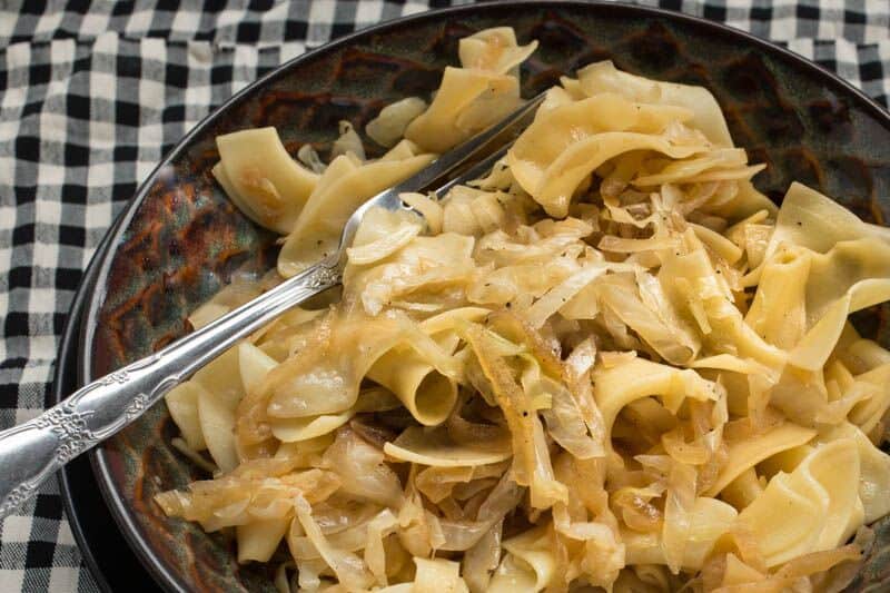 Buttery Egg Noodles with Caramelized Cabbage and Onions - The Scramble