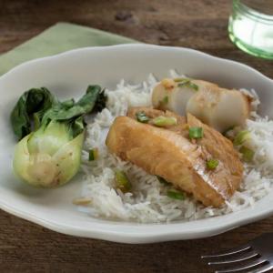 Chinese Steamed Fish with Ginger-Garlic Sauce