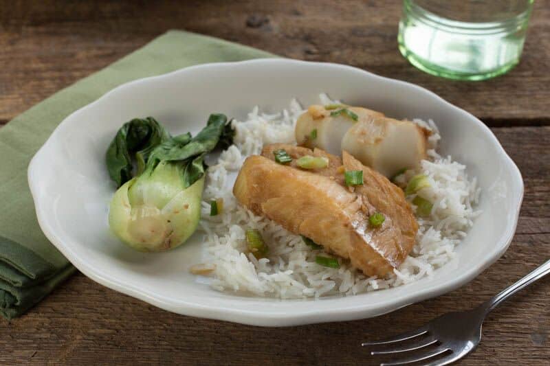 Chinese Steamed Fish with Ginger-Garlic Sauce Chinese Steamed Fish with Ginger-Garlic Sauce