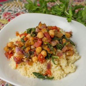 Divine Eggplant and Chickpeas with Mint