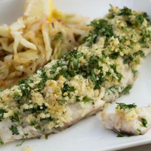 Flounder with Lemony Bread Crumb Topping