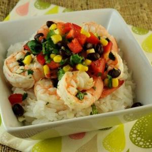 Garlic Lime Shrimp with Black Bean and Corn Salad