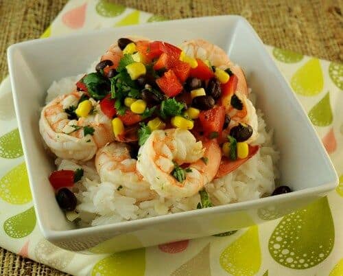 Garlic Lime Shrimp with Black Bean and Corn Salad - The Scramble