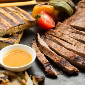 Grilled Steak (or Tofu Steak) in Chipotle Garlic Lime Marinade