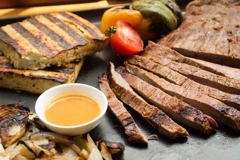 Grilled Steak (or Tofu Steak) in Chipotle Garlic Lime Marinade