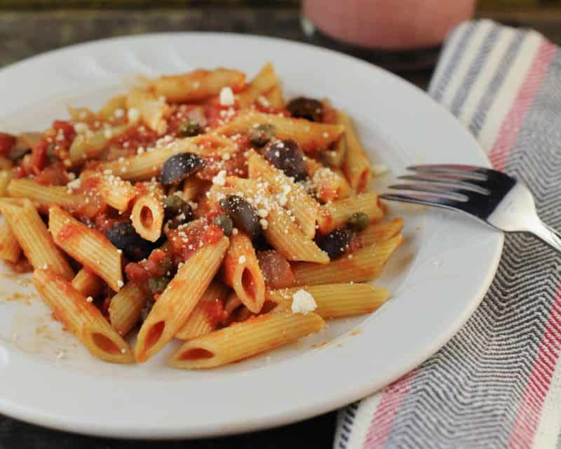 Penne Puttanesca: an easy pantry staple recipe