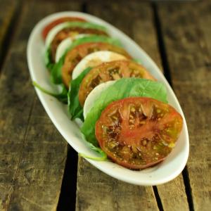 Sliced Tomato, Basil, and Mozzarella Salad