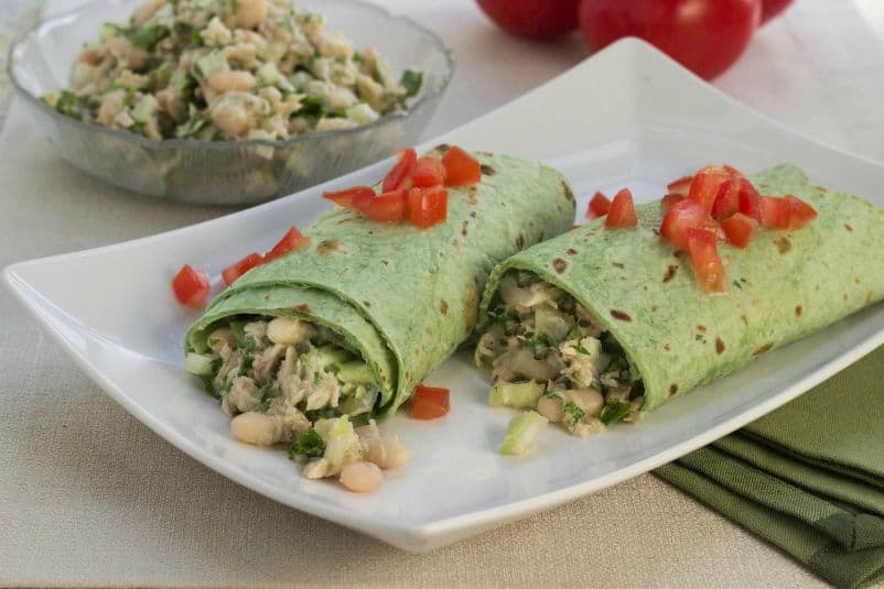 Tangy Tuna and White Bean Wraps: and easy pantry staple recipe