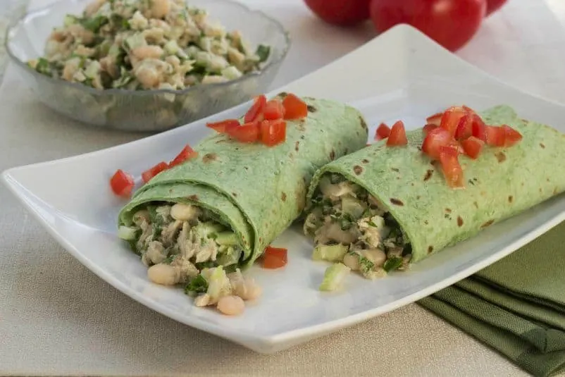 Tangy Tuna and White Bean Wraps: and easy pantry staple recipe