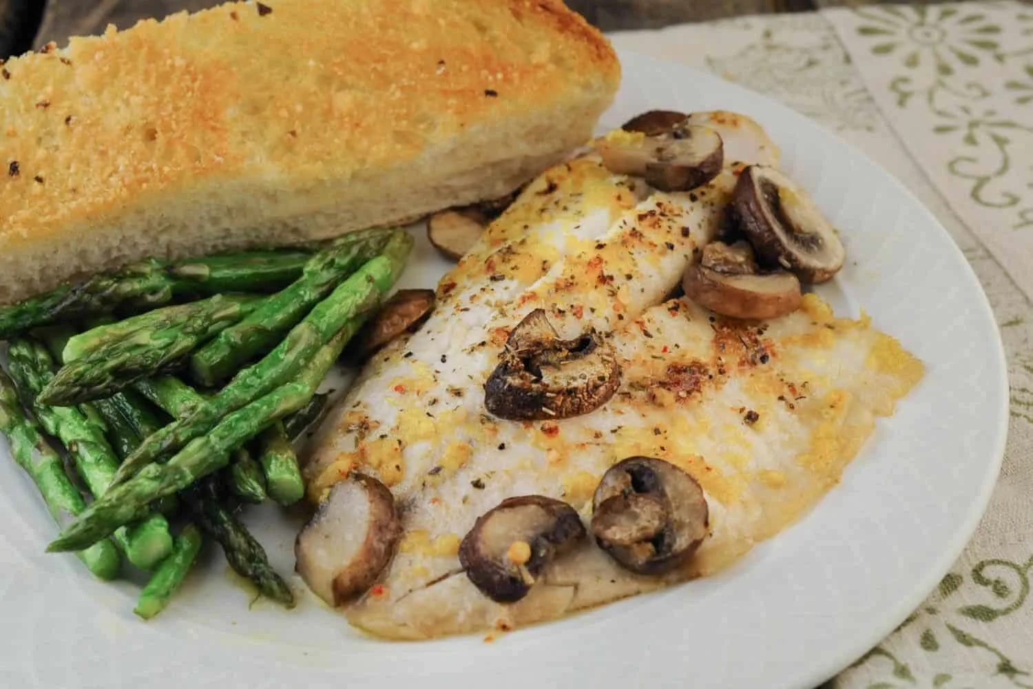 Baked Fish with Mushrooms and Italian Herbs