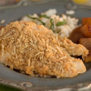 Baked Flounder with Parmesan Crust