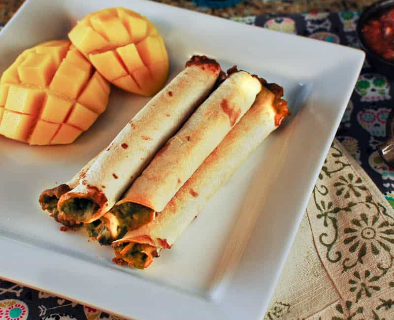 Crispy Baked Taquitos with Black Bean Filling - The Scramble