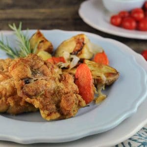 Crispy Chicken Thighs with Baby Potatoes