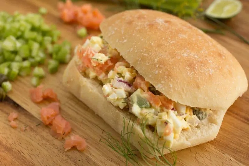 Danish Egg Salad Sandwiches with Smoked Salmon